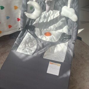 Gray and White Baby Bouncer